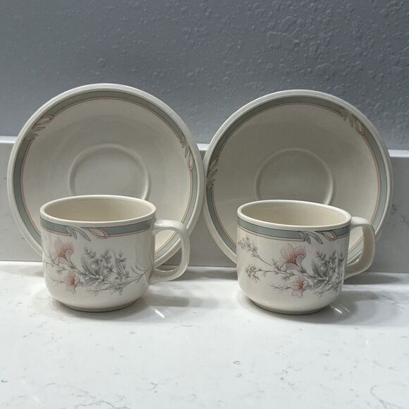 Noritake Other - Keltcraft Misty Isle Collection Noritake Deerfield Pattern - 2 Cups And Saucers